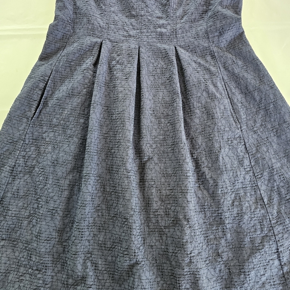 Nine West 14 Navy Blue Sleeveless Knee Lenth Woman's Dess - Picture 7 of 11